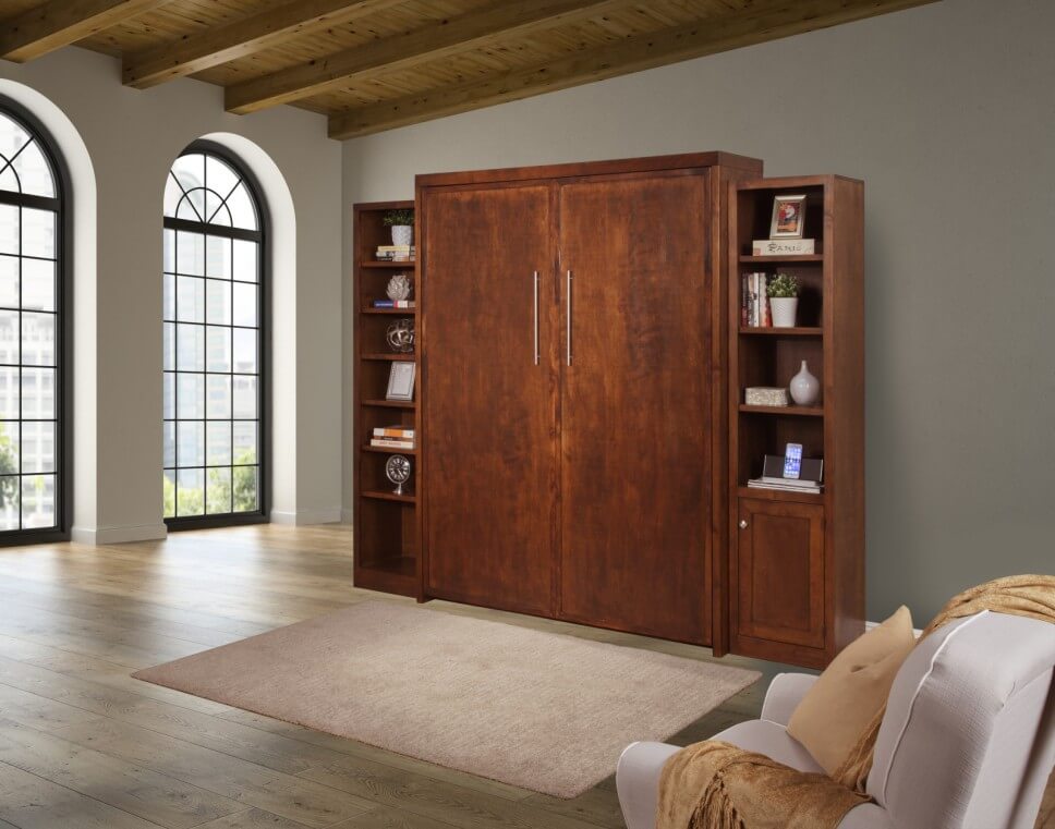 Closed Horizon Murphy Bed with Side Piers and Wall Bed folded Up